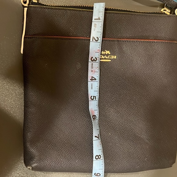 Coach Colorblock Crossgrain Leather Crossbody Bag | Navy, Red, Yellow Trim - Picture 15 of 15